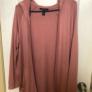 Long pink cardigan